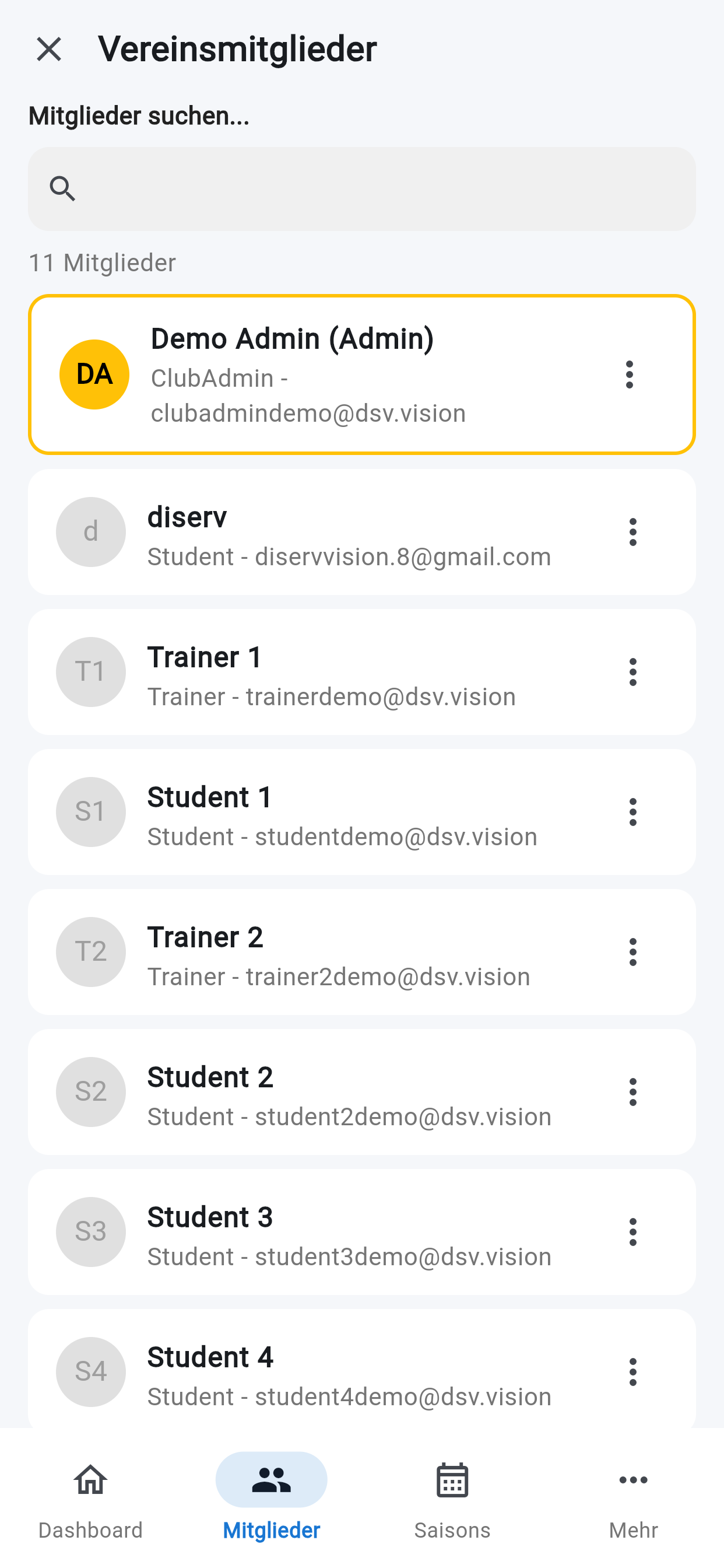 Mitgliederübersicht